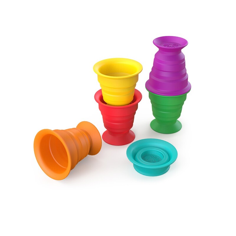 BABY EINSTEIN - Jucărie cupe de aspirație maxi 6pcs Stack & Squish Cups 6m+