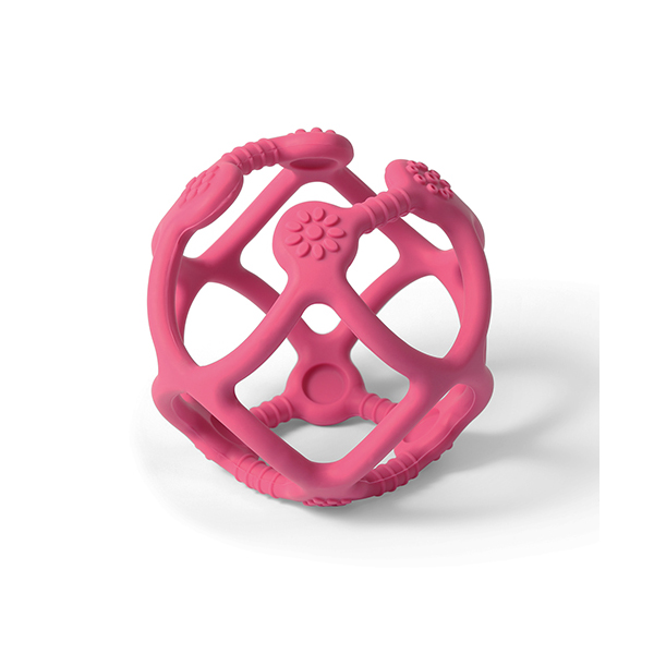 BABYONO - Jucărie de dentiție, silicon Ortho minge roz 0 luni+