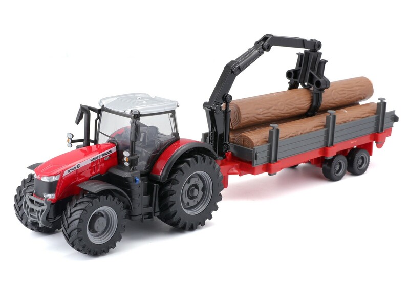 BBURAGO - 1:50 Farm Massey FERGUSSON 8740S tractor Tractor cu remorcă cărucior