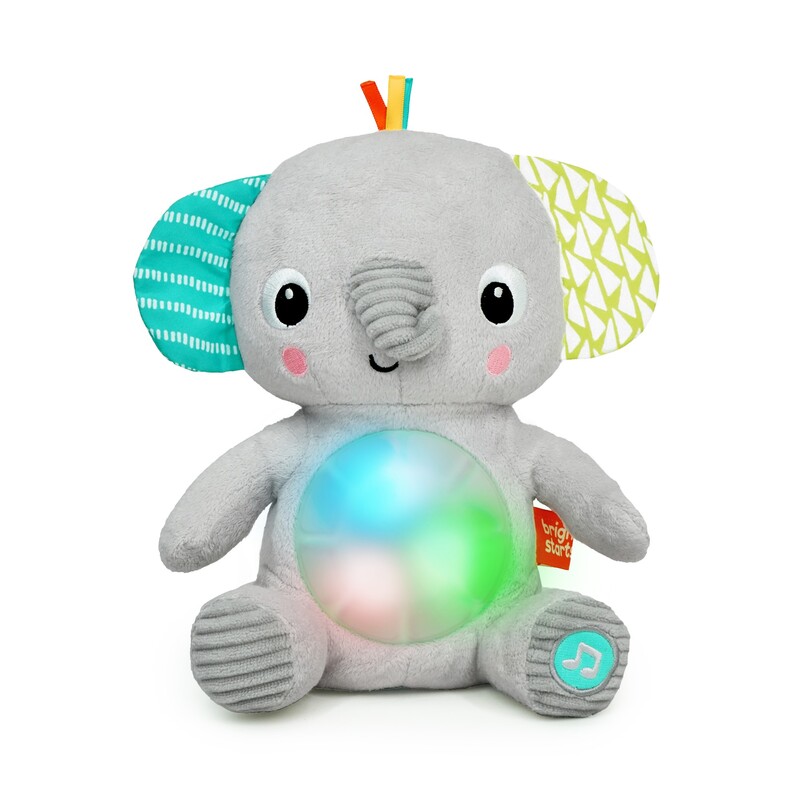 BRIGHT STARTS - Jucărie muzicală luminoasă cu luminițe Hug-a-bye Baby Elephant Plush 0m+.