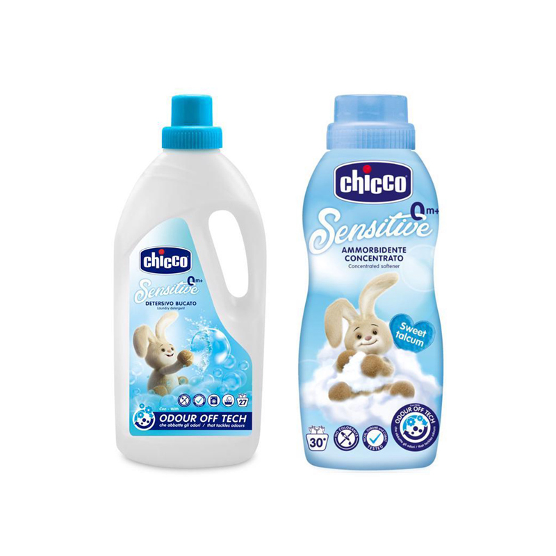 CHICCO - Baby Sensitive detergent 1,5 l + Avivage concentrat Sweet Powder 750 ml