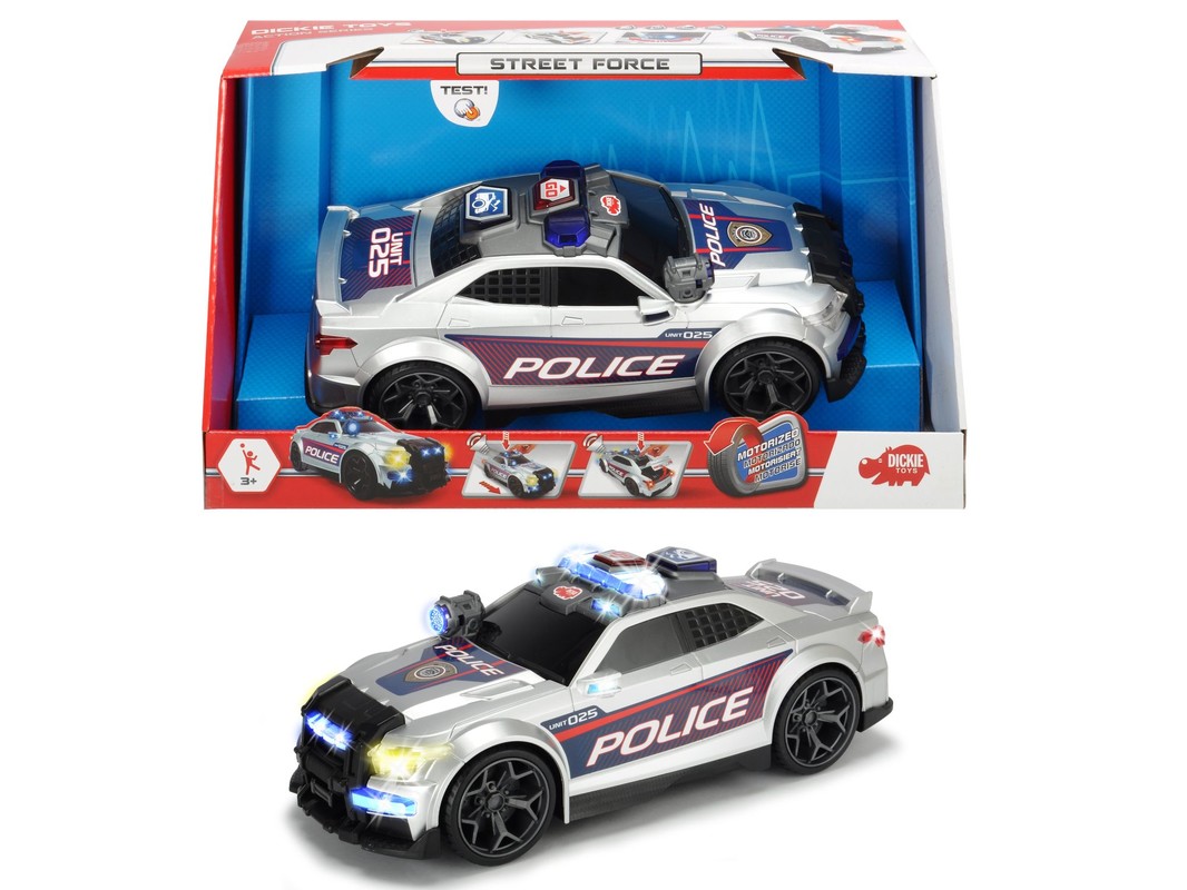 DICKIE - Mașină de poliție din seria de acțiune Street Force 33 cm