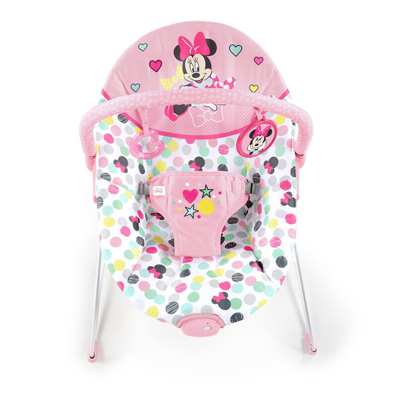 DISNEY BABY - Sezlonguri pentru copii cu vibrații Minnie Mouse Spotty Dotty 0 m+, până la 9 kg
