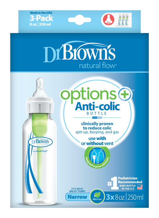 DR.BROWNS - Sticlă anticolică Options+ îngustă 3x250ml plastic (SB83005)