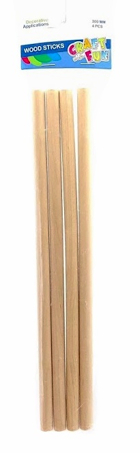 EURO-TRADE - Artizanat cu bete de lemn Fun 4 buc/30cm