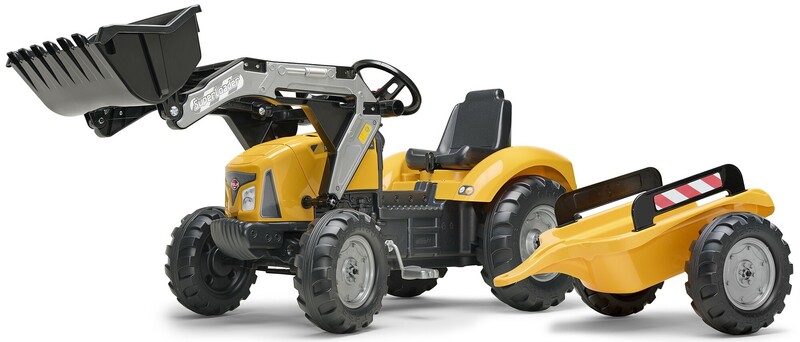 FALK - Tractor cu pedale SUPER LOADER 2025AM cu încărcător ?i remorcă - galben