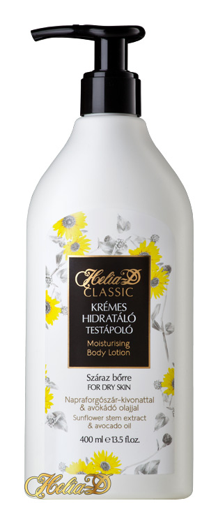 HELIA-D - Loțiune de corp hidratantă pentru piele uscată cu extract din tulpini de floarea-soarelui și ulei de avocado 400 ml