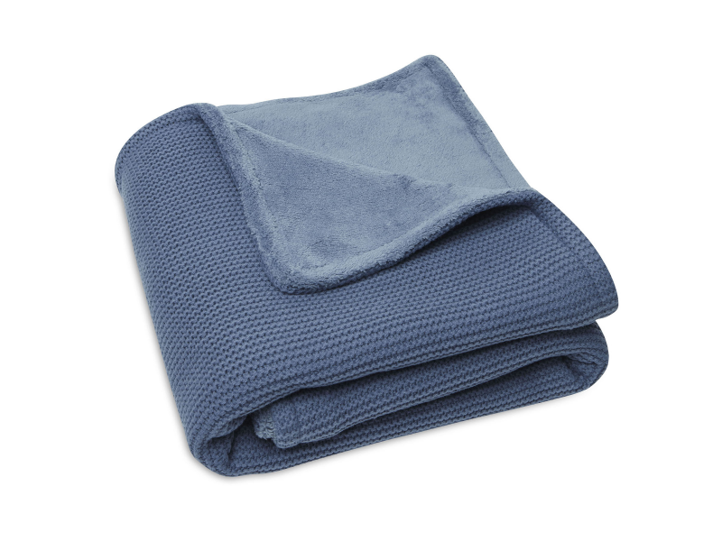 JOLLEIN - Pătură tricotată / fleece 75x100 cm Basic Knit Jeans Albastru