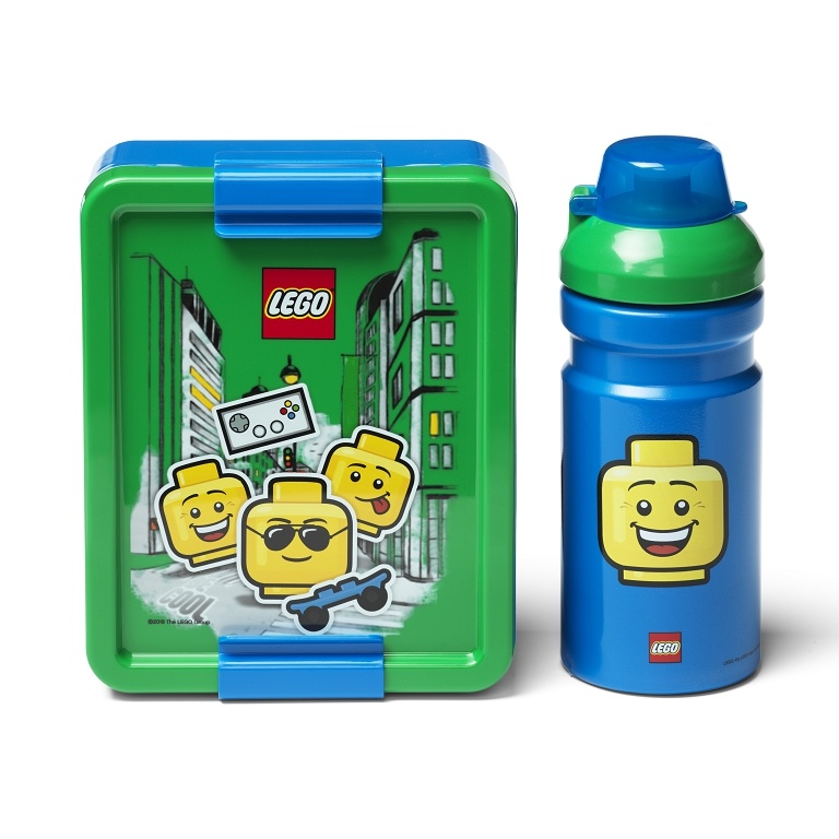 LEGO LUNCH - Setul ICONIC Boy 10s (sticlă și cutie) - albastru/verde