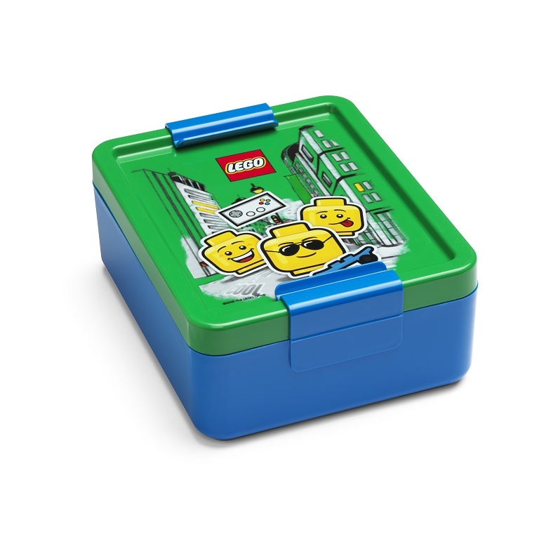 LEGO STORAGE - ICONIC Boy Cutie de gustări - albastru/verde