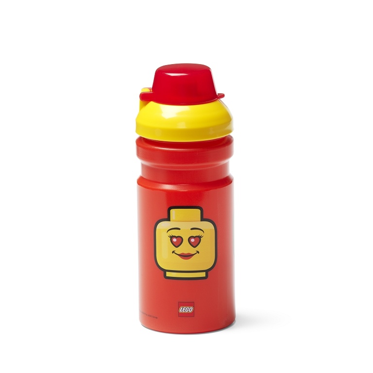 LEGO STORAGE - ICONIC Girl sticlă de băut transparentă - galben/roșu