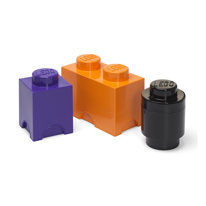 LEGO STORAGE – cutii de depozitare Multi-Pack 3 buc - violet, negru, portocaliu