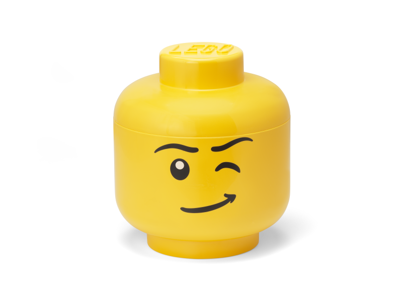 LEGO STORAGE - cutie de depozitare - cap de băiat care face cu ochiul (mărimea L)