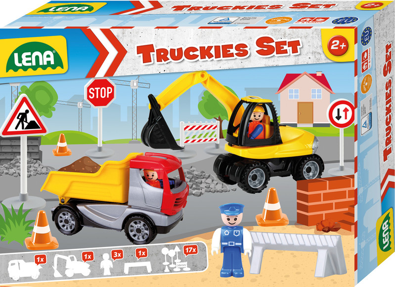 LENA - Set de construcții Truckies, carton decorativ