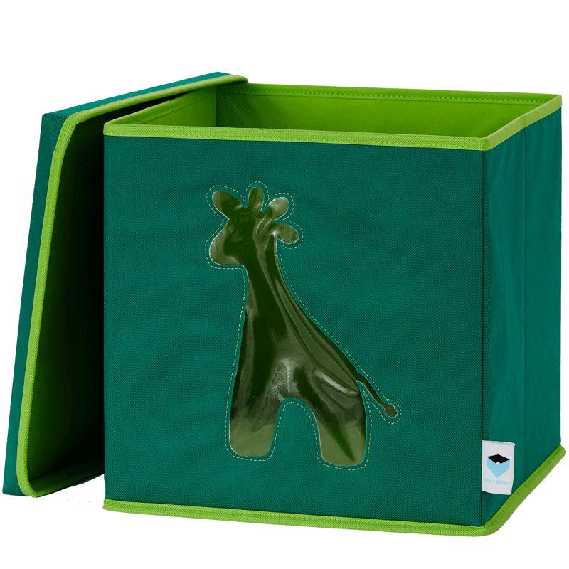 LOVE IT STORE IT - Cutie de depozitare pentru jucării cu capac si fereastră - girafă