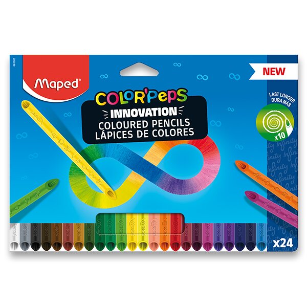 MAPED - Creioane colorate fără lemn - COLOR`PEPS INFINITY 24 culori