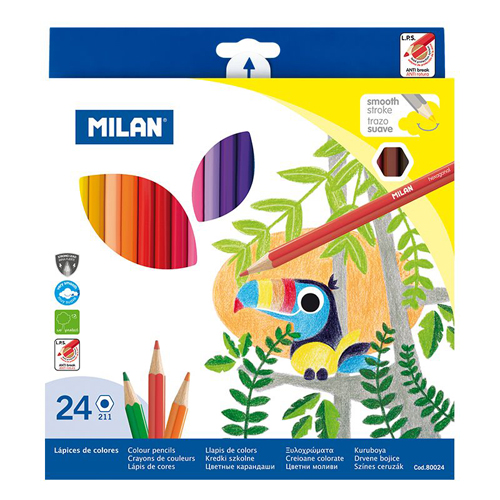 MILAN - Creioane colorate hexagonale 24 buc.