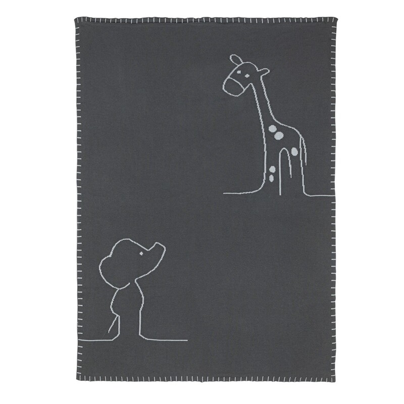 NATTOU - Pătură tricotată reversibilă 75x100 cm LA