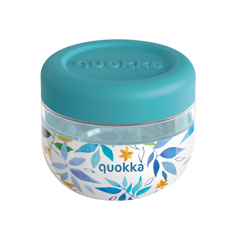 QUOKKA - Bubble, Recipient de plastic pentru alimente WATERCOLOR LEAVES, 500ml, 40126