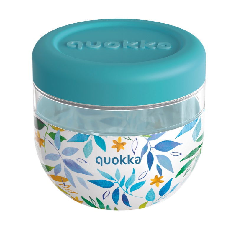 QUOKKA - Bubble, Recipient de plastic pentru alimente WATERCOLOR LEAVES, 770ml, 40136