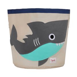 3 SPROUTS - Coș de jucării Shark Grey