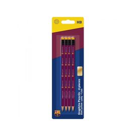 ASTRA - Creion HB cu gumă de sters 4 bucăti FC BARCELONA, blister, 206018002