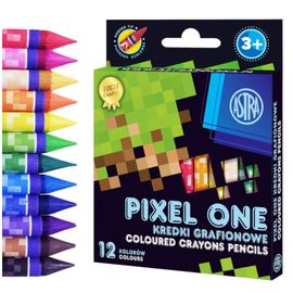 ASTRA - MINECRAFT Pixel One Creioane grafit pentru copii fără lemn, set de 12, 316121007