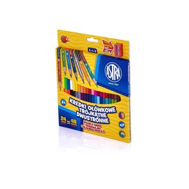 ASTRA - Creioane colorate ergonomice cu două fețe 24pcs / 48 culori + ascuțitor de creioane, 312116004