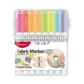 ASTRA - MONAMI Set de markere pentru textile FABRIC MARKER 470, Pastel 8pcs, 20500055260