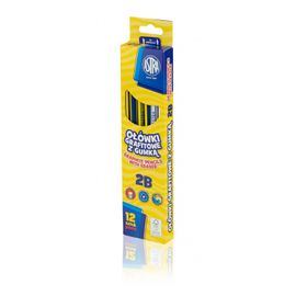 ASTRA - Creion simplu cu gumă de șters, duritate 2B, cutie, 206120012