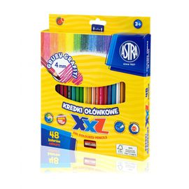 ASTRA - Creioane de colorat hexagonale cu cerneală XXL 48 buc + ascutitoare, 312120006