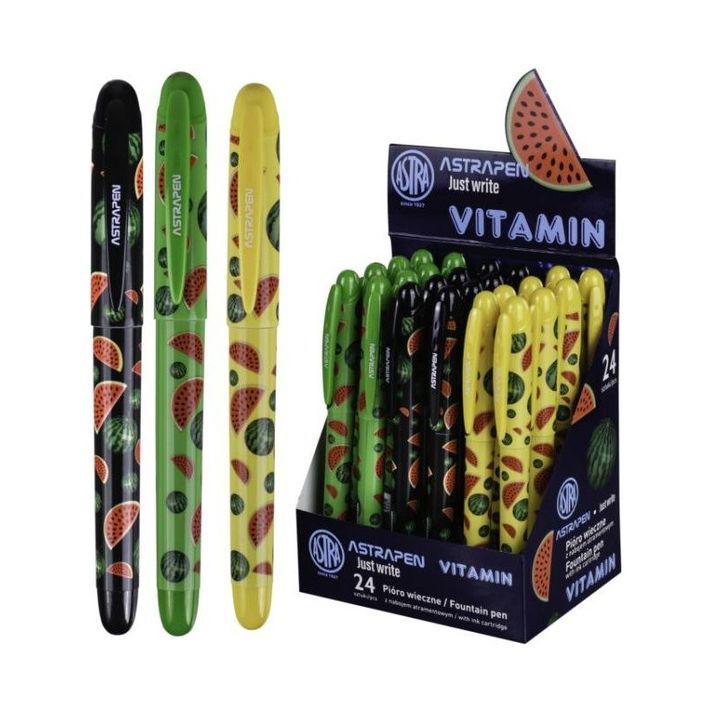 ASTRA - Vitamin, Stilou cu cerneală, amestec de culori, rack, 203120001