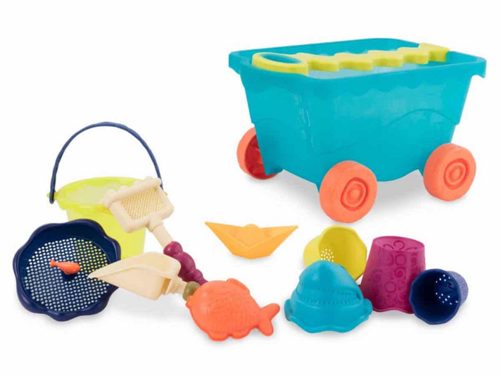 B-TOYS - Cărucior de jucării cu nisip Albastru