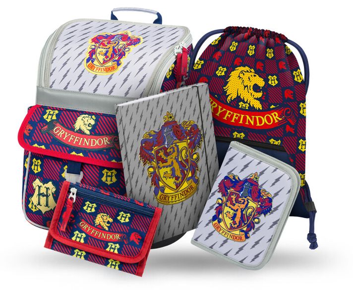 BAAGL - SET 5 Zippy Harry Potter Gryffindor: servietă, penar, geantă, geantă, dosare, portofel