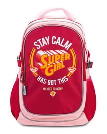 BAAGL - Rucsac școlar cu pelerină de ploaie Supergirl - STAY CALM
