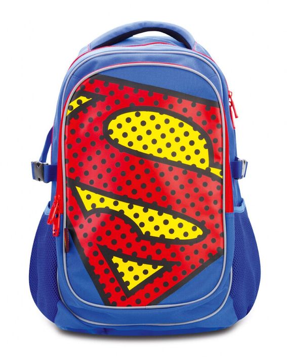 BAAGL - Rucsac scolar cu pelerină de ploaie Superman - POP