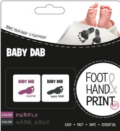 BABY DAB - Vopsea pentru amprente de bebeluș 2buc violet, gri