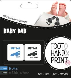 BABY DAB - Vopsea pentru amprente pentru copii 2 buc. albastru, gri