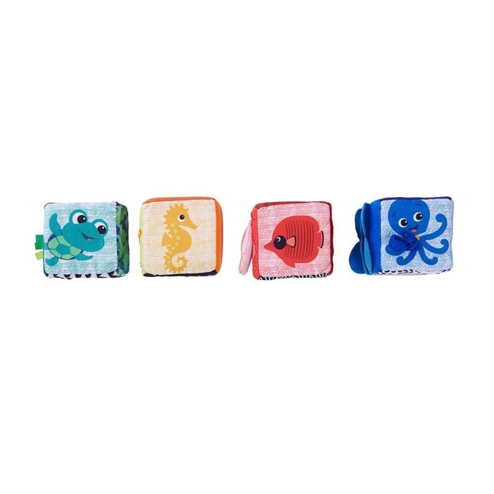 BABY EINSTEIN - Set de cuburi din material textil 4pcs Explore&Discover 3luni+