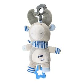 BABY MIX - Jucărie de pluș pentru bebeluși cu mașină de jucării și clemă pentru elan