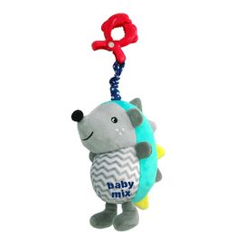 BABY MIX - Jucărie de pluș pentru copii cu mașină de jucărie Arici albastru-grișu