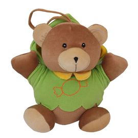 BABY MIX - Jucărie de pluș pentru bebeluși cu mașină de jucării ursuleț de pluș verde