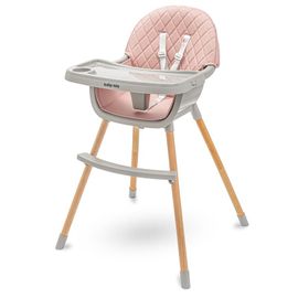 BABY MIX - Scaun de masă Freja wooden dusty pink