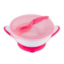 BABYONO - Bol pentru copii cu ventuză și lingură roz
