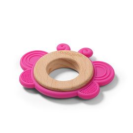 BABYONO - Teether din lemn-silicon Butterfly Butterfly