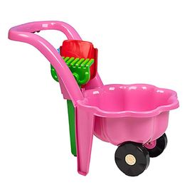 BAYO - Roabă de grădină pentru copii cu roabă cu mistrie și greblă Daisy pink