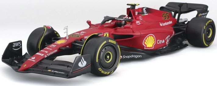 BBURAGO - 1:18 Formula F1 Ferrari Scuderia F1-75 (2022) nr.55 Carlos Sainz - cu pilot și