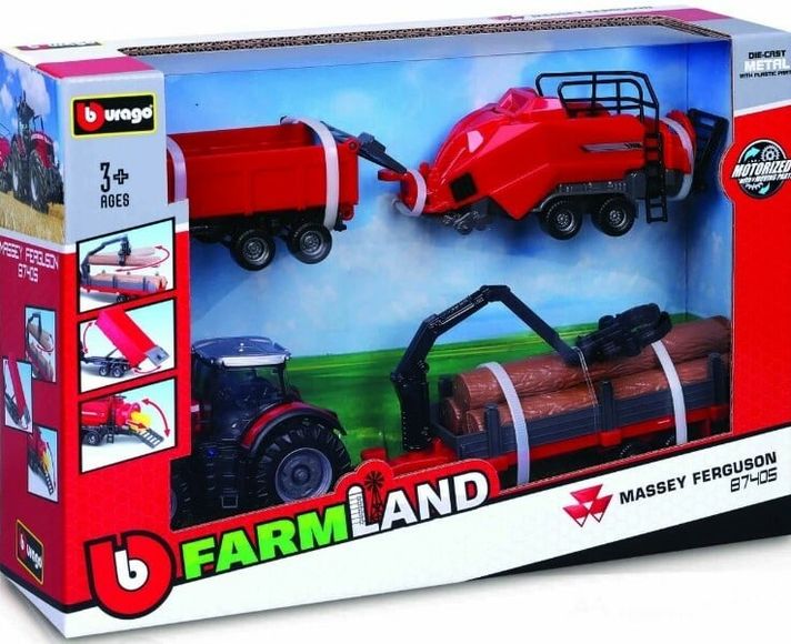 BBURAGO - Set cadou tractor agricol 10 cm (6 buc)