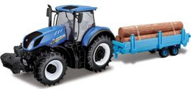 BBURAGO - 1:32 Tractor agricol New Holland cu pardoseală din lemn