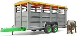 BRUDER - 02227 Remorcă pentru transportat animale cu figurină vacă